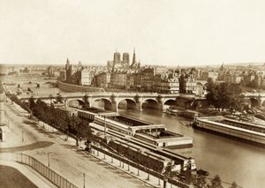 Köprülü Seine, arkada Notre-Dame de Paris by Édouard Baldus