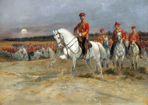 Tsarevich Nicholas Askerleri İnceliyor by Jean Baptiste Edouard Detaille