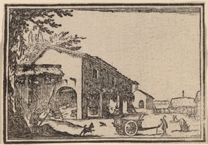 Bir Çiftliğin Avlusu by Edouard Eckman after Jacques Callot