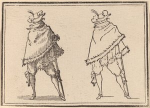 Mantosuna sarılı beyefendi by Edouard Eckman after Jacques Callot