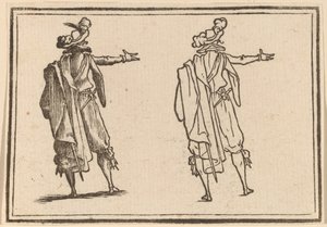 Sağ Kolunu Uzatmış Arkadan Görülen Adam by Edouard Eckman after Jacques Callot