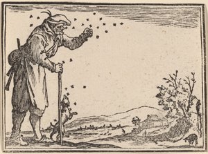 Arıların Saldırdığı Köylü by Edouard Eckman after Jacques Callot