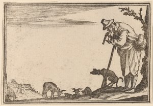 Flüt Çalan Çoban by Edouard Eckman after Jacques Callot