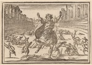 Bir Roma Sirki'nde Çatışma by Edouard Eckman after Jacques Callot