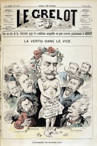 Panama skandalıyla ilgili karikatür: "Erdem yardımcısı: ünlü deliğin mucidi!" - Kuv. 26 Mart tarihli “Le Grelot”