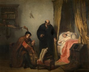 Michel Montaigne'in Uyanışı (panel üzerine yağlıboya)