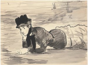 Annabel Lee sahilde. 1881 civarında by Édouard Manet