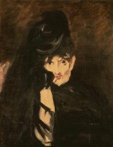 Uzun duvaklı yas şapkalı Berthe Morisot by Édouard Manet