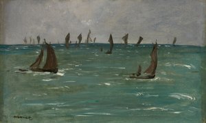 Berck-sur-Mer'deki tekneler, 1873. by Édouard Manet
