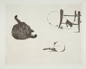 Kediler, 1868-69. by Édouard Manet