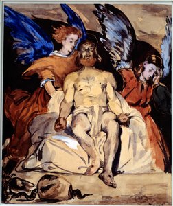 Meleklerle İsa Suluboya, guaj ve çini mürekkebi, Edouard Manet (1832-1883) 1864 Güneş. 0,32x0,27 m Paris, Orsay Müzesi by Édouard Manet