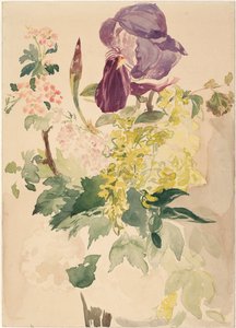 İris, Laburnum ve Sardunyalı Çiçek Parçası, 1880 by Édouard Manet