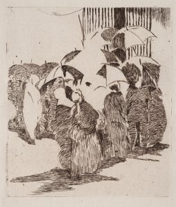 Kasap dükkânının önündeki kuyruk. by Édouard Manet