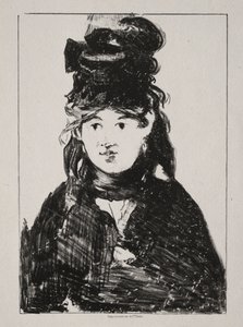 Berthe Morisot'un portresi, 1872. by Édouard Manet