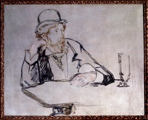 İrlandalı romancı Georges Moore'un (1852-1933) Cafe Drawing'de portresi Edouard Manet (1832-1883) 1879 New York. Modern Sanat Müzesi by Édouard Manet