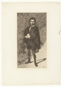 Portret van oyuncusu Philibert Rouvière de rol van Hamlet