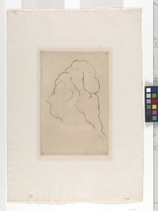 Eva Gonzales'in Sola Dönmüş Profili (gravür) by Édouard Manet