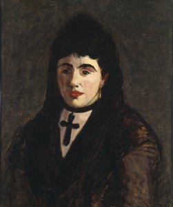 Kara Haç Giyen İspanyol Kadın by Édouard Manet