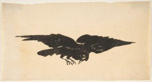 Uçan Kuzgun, Kuzgun için Eks Libris, Edgar Allan Poe, 1875. by Édouard Manet