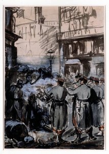 1871 Kasabası: “Barikat”” Çizimi Edouard Manet (1832-1883) 1871 Dim. 46,2 x 32,5 m by Édouard Manet
