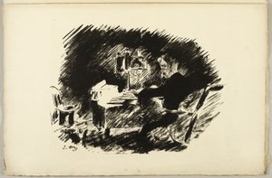 Lambanın Altında ("Bir zamanlar gece yarısı kasvetli..."), The Raven'dan (Le Corbeau) by Édouard Manet