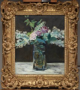 Beyaz Leylak ve Güllerden Vazo by Édouard Manet