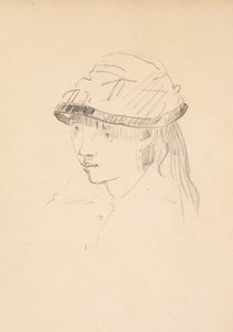 Umukobwa ukiri muto muri Round Hat, 1878-79 (igishushanyo ku mpapuro) by Édouard Manet