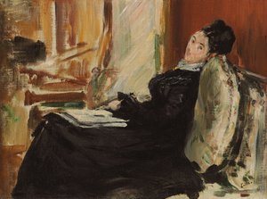 Kitaplı Genç Kadın; Kitaplı Genç Kadın, 1875 dolayları by Édouard Manet