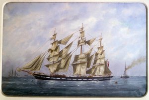 Rossdhu, kuru yelkenli üç İngiliz matı Suluboya, Edouard Adam (1847-1929) 1882 Paris, Musee de la Marine by Edouard Marie Adam