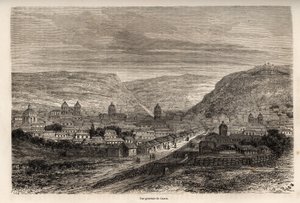 Cusco veya Cusco'nun genel görünümü, İnkaların eski başkenti, Paul Marcoy'nin 1848'den 1860'a kadar Güney Amerika'daki yolculuğunu göstermek için Riou'nun çizimi. by Edouard Riou