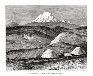 Chimborazo Dağı, Ekvador, 19. yüzyıl by Edouard Riou