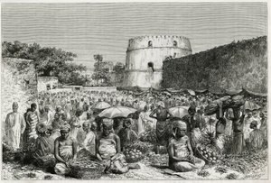 Zanzibar (Tanzanya) meyve pazarı. 1882-1883