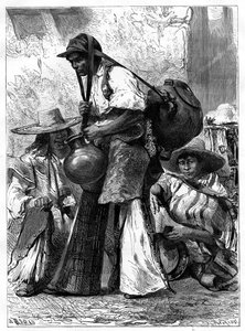 Su satıcısı, Meksika, 19. yüzyıl by Edouard Riou