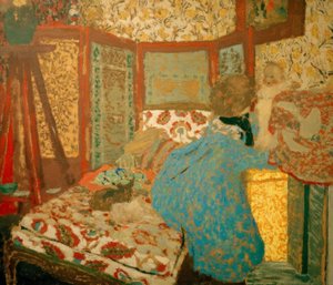çocuklu mavi bayan by Edouard Vuillard
