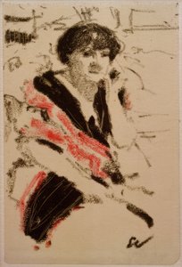 Oturan bir kadının yarım figürü by Edouard Vuillard