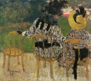 Tuileries Bahçelerinde, 1895 (karton üzerine yağlı boya) by Edouard Vuillard