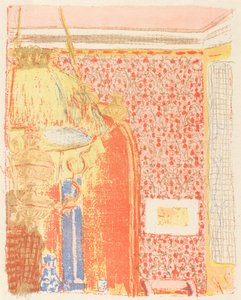 Pembe Duvar Kağıdı ile İç Mekan III Interieur aux tenttures güller III, c. 1896 1899 yayınlandı. by Edouard Vuillard