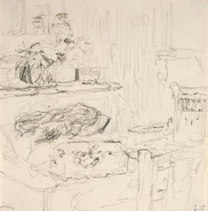 Kare masa ile iç by Edouard Vuillard