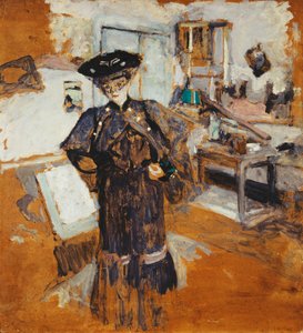 Elleri Kalçalarında Peçeli Bayan; Peçeli Kadın, Eller Kalça, c.1902-03 by Edouard Vuillard