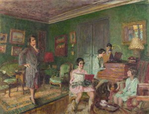 Madam André Wormser ve Çocukları, 1927 by Edouard Vuillard