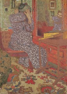 Madame Vuillard Saçını Düzeltiyor, 1900 (pano) by Edouard Vuillard