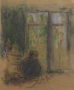 Madame Vuillard pencerede, 1915 by Edouard Vuillard