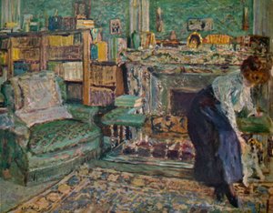 Marguerite Chapin, Köpeğiyle Dairesinde, 1910 by Edouard Vuillard