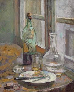 Şişe ve Sürahi ile Natürmort; Şişe ve sürahi ile natürmort, c.1889-1890 by Edouard Vuillard