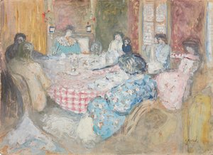 Damalı Masa Örtüsü; Damalı masa örtüsü, 1910 by Edouard Vuillard