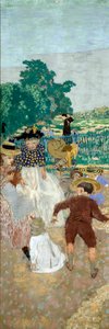 Halk bahçeleri: Hemşireler (solda) (üç parçanın detayı) by Edouard Vuillard