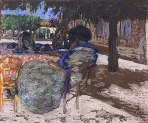 Kırmızı Pavyon Ağaçlarının Altında,1905-07 (tuval üzerine yağlıboya) by Edouard Vuillard