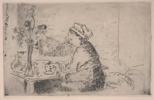 Buketli Kadın, c.1924 (gravür) by Edouard Vuillard