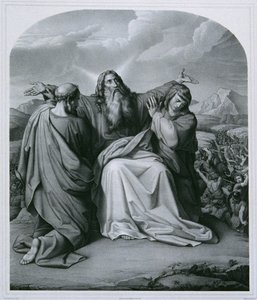 Musa zafer için dua ediyor by Eduard Friedrich Leybold