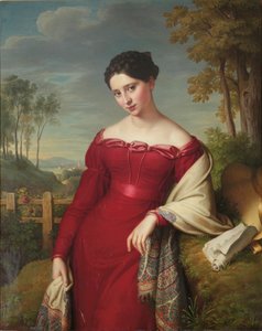 Genç, zarif bir bayanın portresi by Eduard Friedrich Leybold